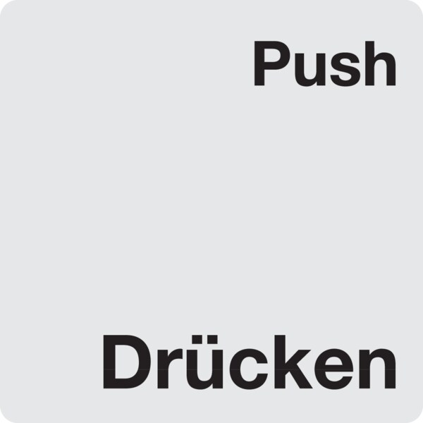 Türschild, Drücken/Push, 60 x 60 mm - 60x60x0.5 mm Aluminium glatt Image