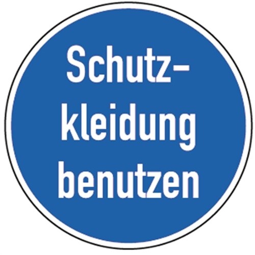 Aufkleber Schutzkleidung benutzen, Textschild, Folie, Ø 200 mm Image
