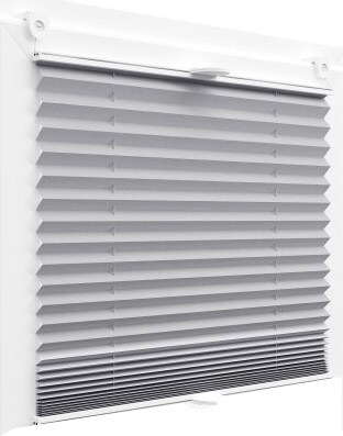 Plissee Faltrollo inkl. Klemmträger hellgrau 85x120 cm Jalousie Image