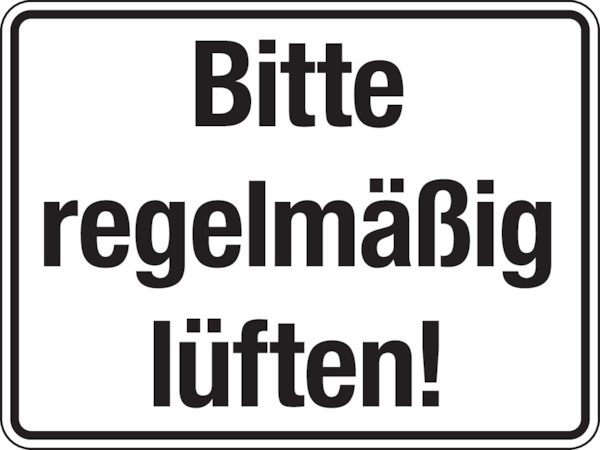 Hinweisschild, Bitte regelmäßig lüften, Folie, 150 x 200 mm - 200x150 mm Folie selbstklebend Image