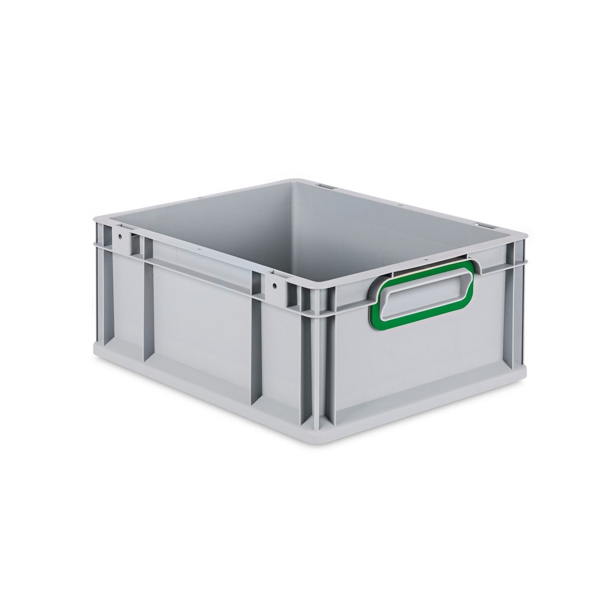 PROREGAL Eurobox NextGen Color | HxBxT 17x30x40cm | 16 Liter | Griffe grün geschlossen | Glatter Boden | Eurobehälter, Transportbox, Transportbehälter Image