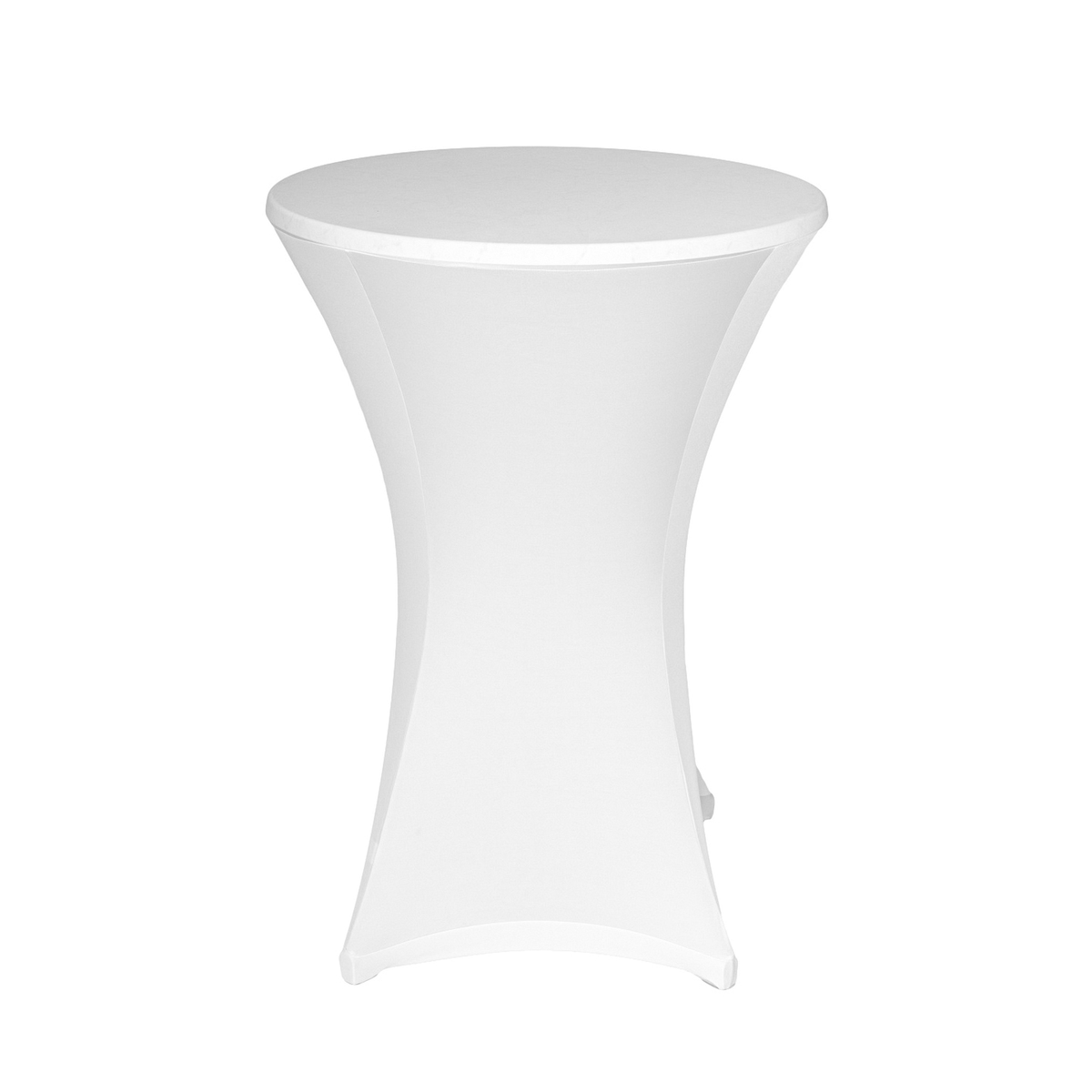 TexDeko 2er-Set Stretch Stehtischhusse für Bistrotisch Ø 60-65 cm Weiß | strapazierfähig verstärkte Fußtaschen bügelfrei waschbar Image