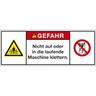 Aufkleber I Produktsicherheitsschild Gefahr Nicht auf oder in..., RoHS konform, Folie, 200x75mm, ISO 3864-2