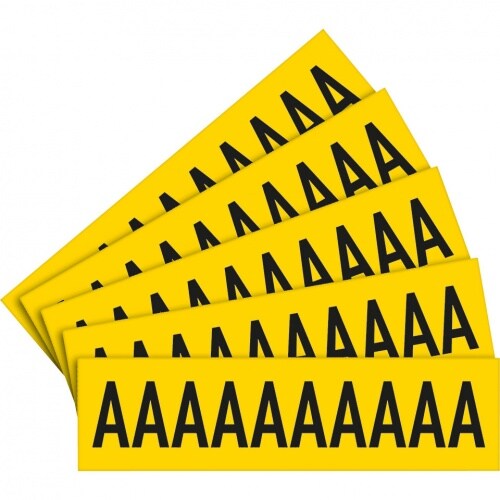 Aufkleber I Selbstklebende Buchstaben A, gelb/schwarz, Folie, Schrifthöhe 25mm, 5Bogen/VE, 10/BOG Image