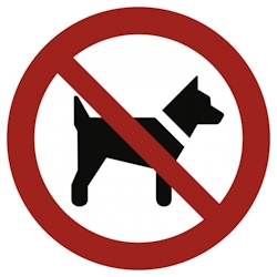 Mitführen von Hunden verboten ISO 7010, Alu, Ø 315 mm Image