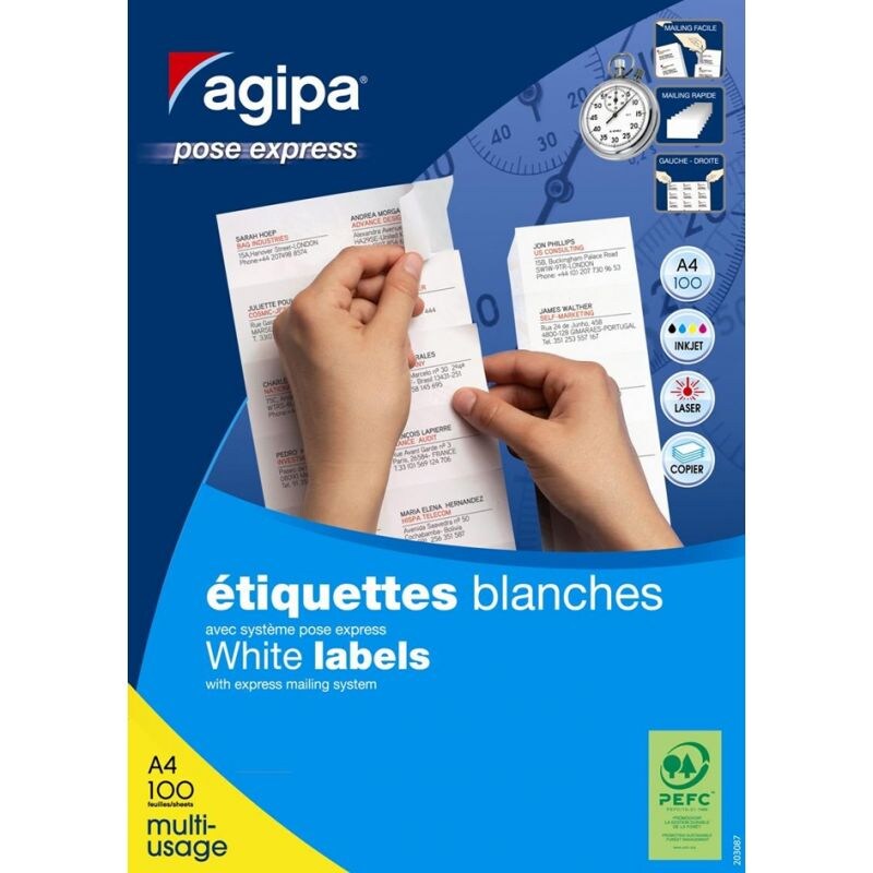 agipa Universal-Etiketten, 105 x 42,4 mm, mit Abzieh-Hilfe Image