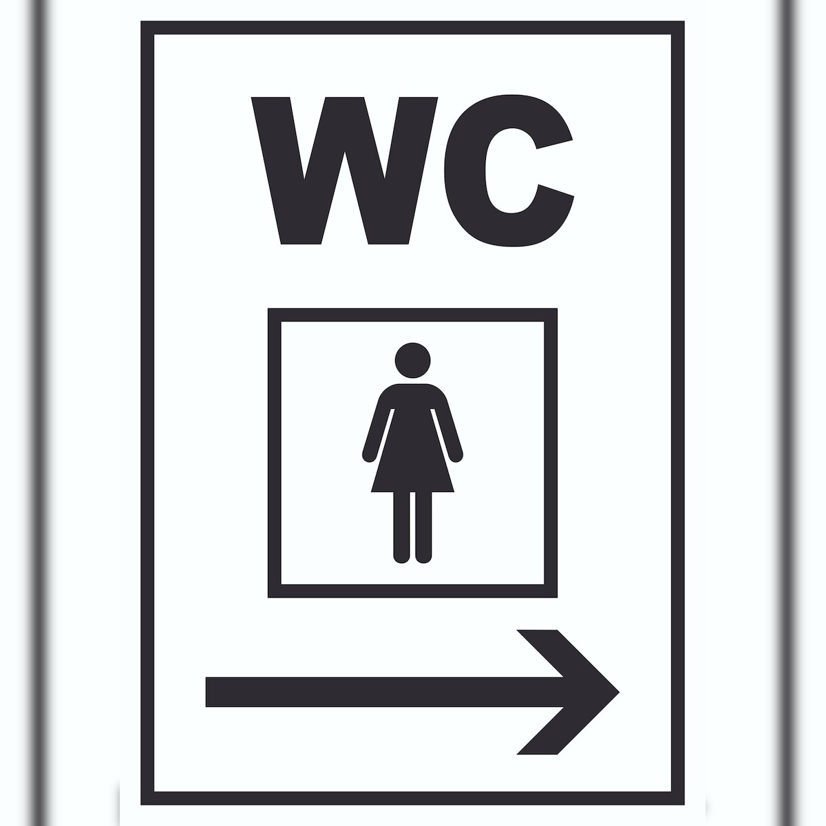 WC Damen rechts Schild A5 Rückseite selbstklebend Image