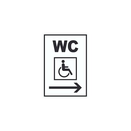 WC Behinderten rechts Schild A3 Rückseite selbstklebend