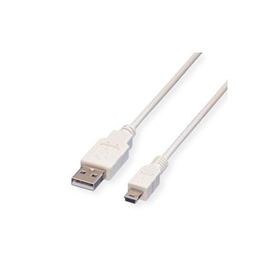 VALUE USB 2.0 Kabel, Typ A - 5-Pin Mini, weiß, 1,8 m