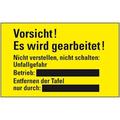 Schild I Schultafellack-Schild Vorsicht! Es wird ...!, gelb/schwarz, Kunststoff, 300x200mm