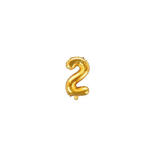 Folienballon gold Zahl 2