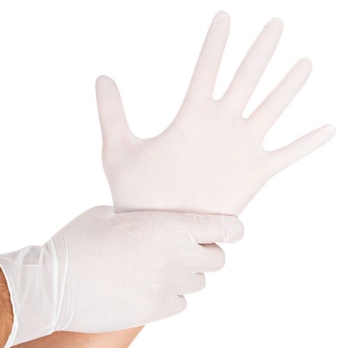 FRANZ MENSCH Hygostar Nitril Handschuhe Safe Light WEISS, puderfrei (100er Box) : XL Image