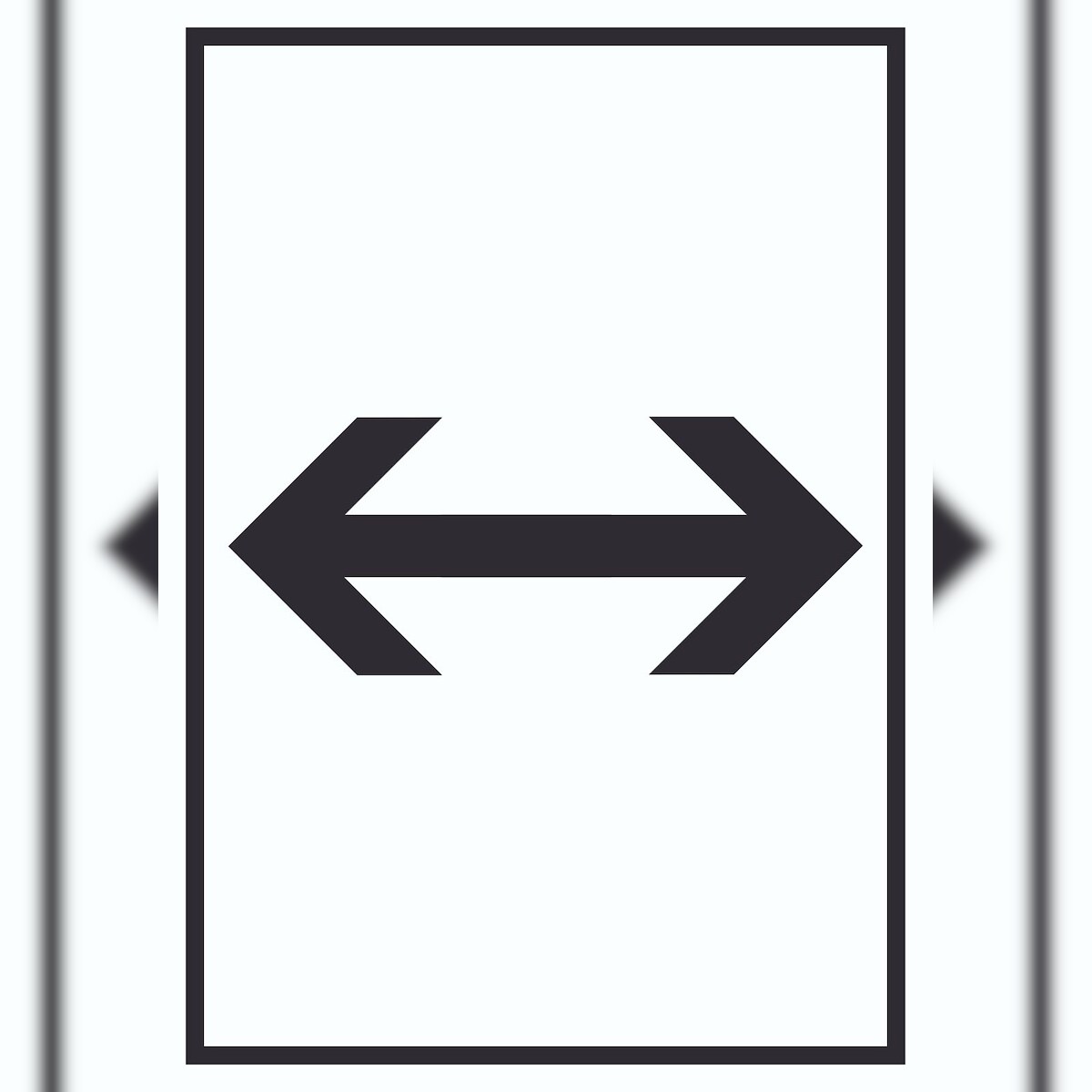 Richtungspfeil rechts links Schild hochkant schwarz weiss Pfeil A6 (105x148mm) Image