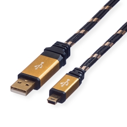 ROLINE GOLD USB 2.0 Kabel, Typ A - 5-Pin Mini, 3 m Image