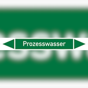 Rohrleitungskennzeichen Prozesswasser - 270x37 mm Folie selbstklebend Image