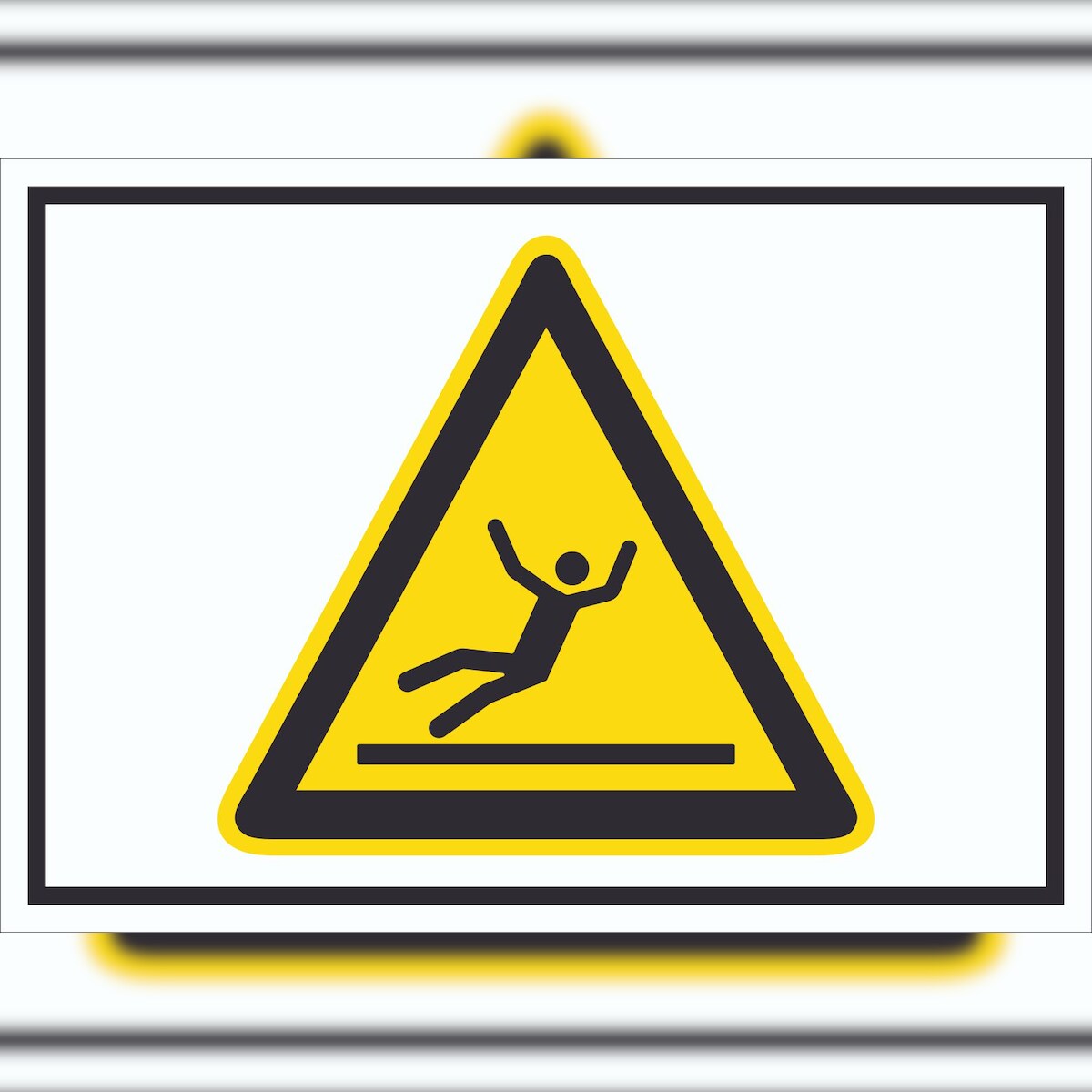 Vorsicht Rutschgefahr Symbol Schild A6 Rückseite selbstklebend Image