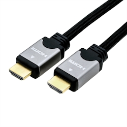 ROLINE HDMI High Speed Kabel mit Ethernet, ST-ST, schwarz / silber, 1,5 m Image