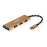 ROLINE GOLD USB 3.2 Gen 1 Hub, 4fach, Typ C Anschlusskabel