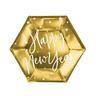 6 Teller Silvester gold `Happy Year`