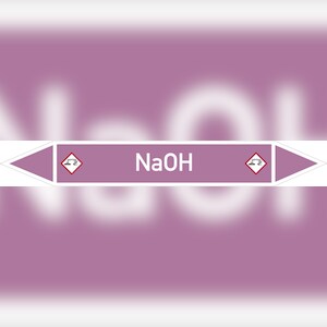 Rohrleitungskennzeichen NaOH - 270x37 mm Folie selbstklebend Image