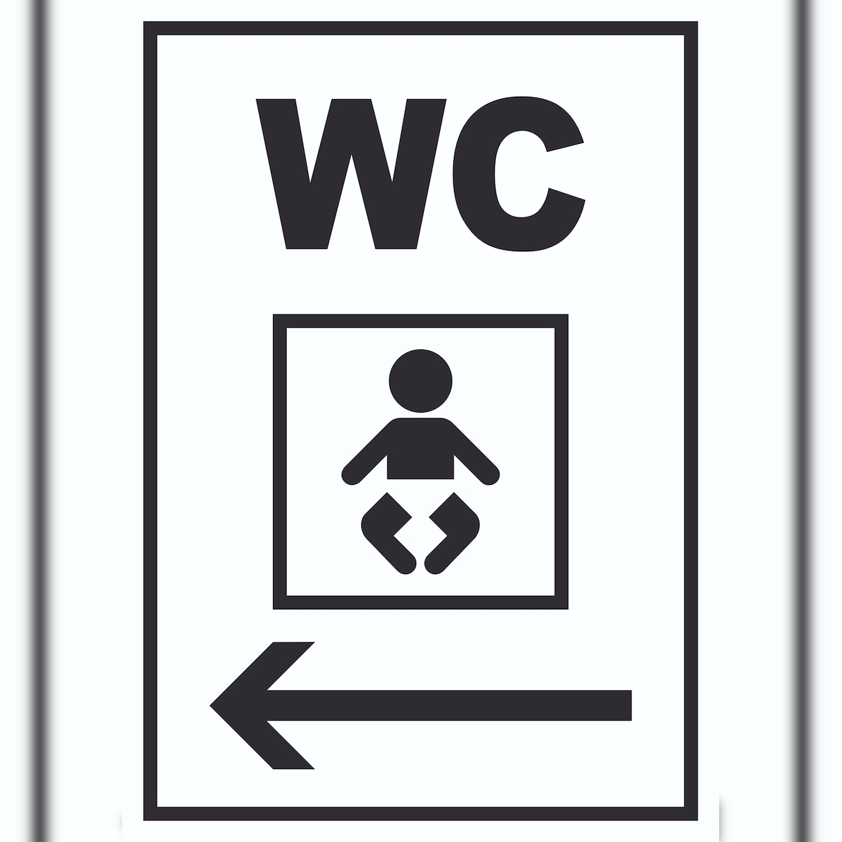 WC Wickelraum links Schild A5 Rückseite selbstklebend Image
