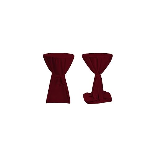TexDeko Stehtischhussen Premium mit Schleifenband Ø 70cm Bordeaux waschbar bis 40°, pflegeleicht, blickdicht