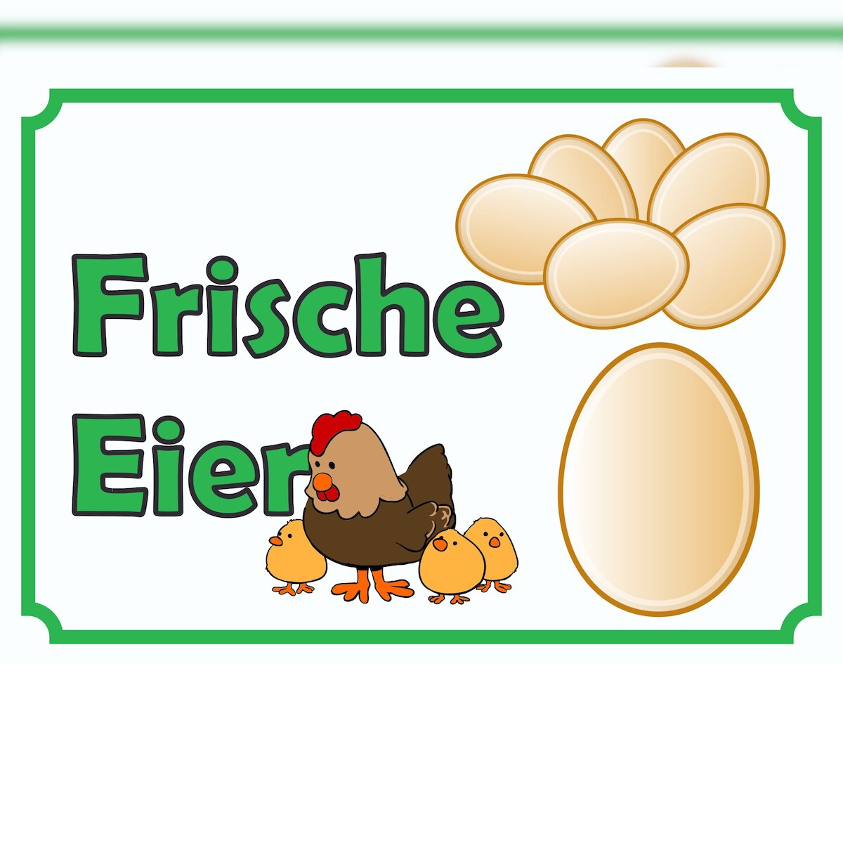 Verkaufsschild Schild Eier A6 Rückseite selbstklebend Image