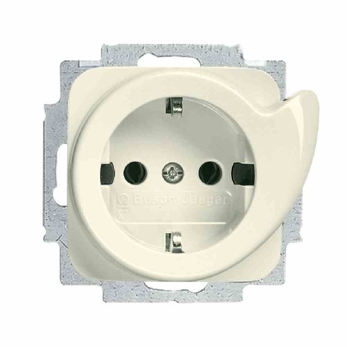 Busch-Jaeger Duro 2000 SI Steckdose, 1f, weiß, glänzend, Unterputz, horizontal/vertikal, IP20, Zentralplatte Image