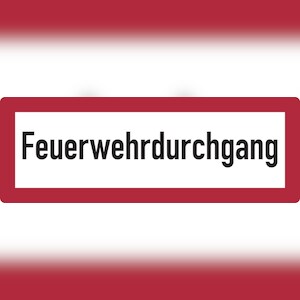 Feuerwehrschild, Feuerwehrdurchgang - DIN 4066 - 420x148x0.6 mm Aluminium geprägt Image