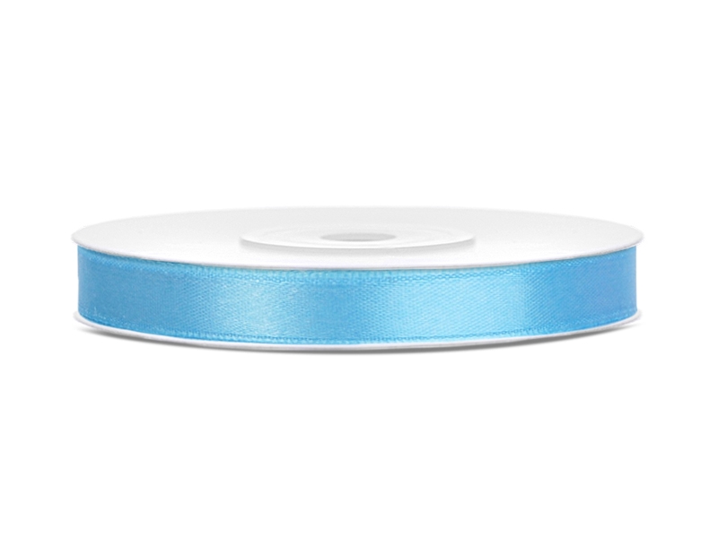 Satin Geschenkband hellblau 25m 6mm breit