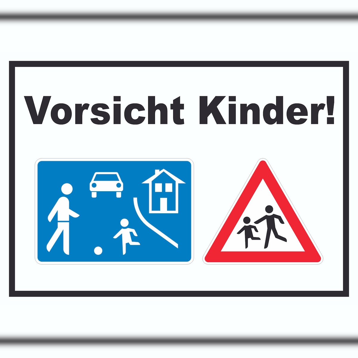 Vorsicht Kinder Spielstrasse Schild A6 (105x148mm) Image