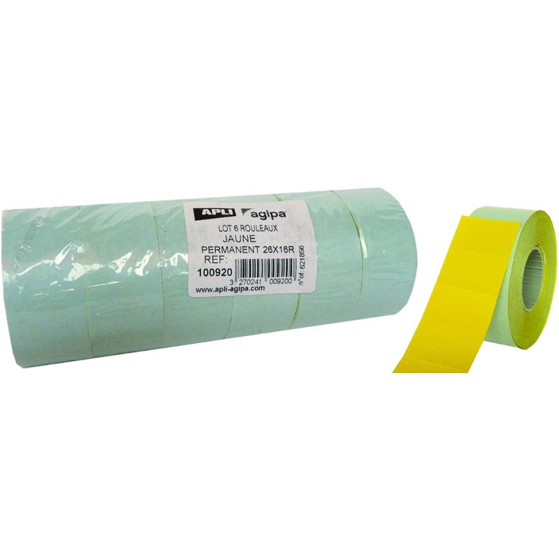 agipa Etiketten für Preisauszeichner, 26 x 16 mm, gelb Image