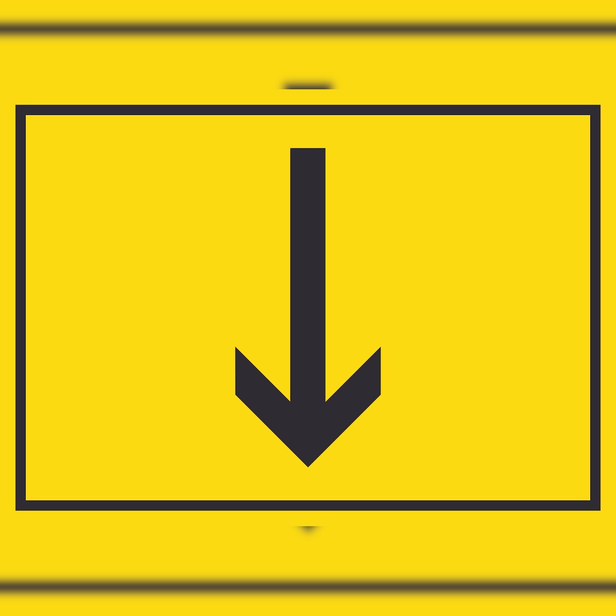 HB-Druck Richtungspfeil runter Schild waagerecht schwarz gelb Pfeil A5 (148x210mm) Image