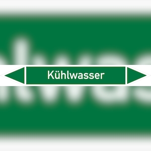 Rohrleitungskennzeichen Kühlwasser - 100x15 mm Folie selbstklebend Image