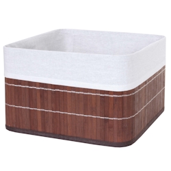Mendler Aufbewahrungskorb HWC-C21, Korb Aufbewahrungsbox Ordnungsbox Sortierbox Regalkorb, Bambus ~ braun Image