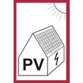 Feuerwehrschild, PV (für Solaranlagen) - DIN VDE 0100-712 (DGUV Information 203-052) - 200x300x1.5 mm Kunststoff