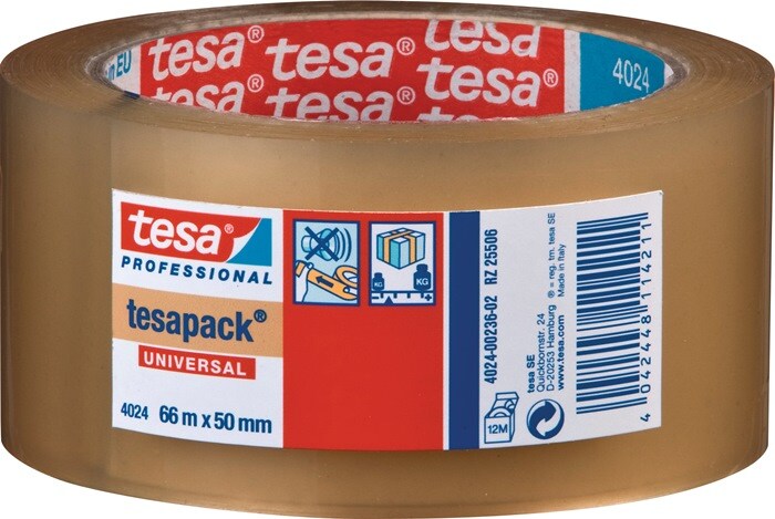 Verpackungsklebeband PP tesapack® 4024 farblos L.66m B.50mm Rl. Image