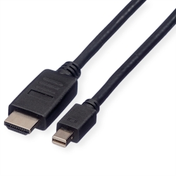 ROLINE Mini DisplayPort Kabel, Mini DP-HDTV, ST/ST, schwarz, 1,5 m Image