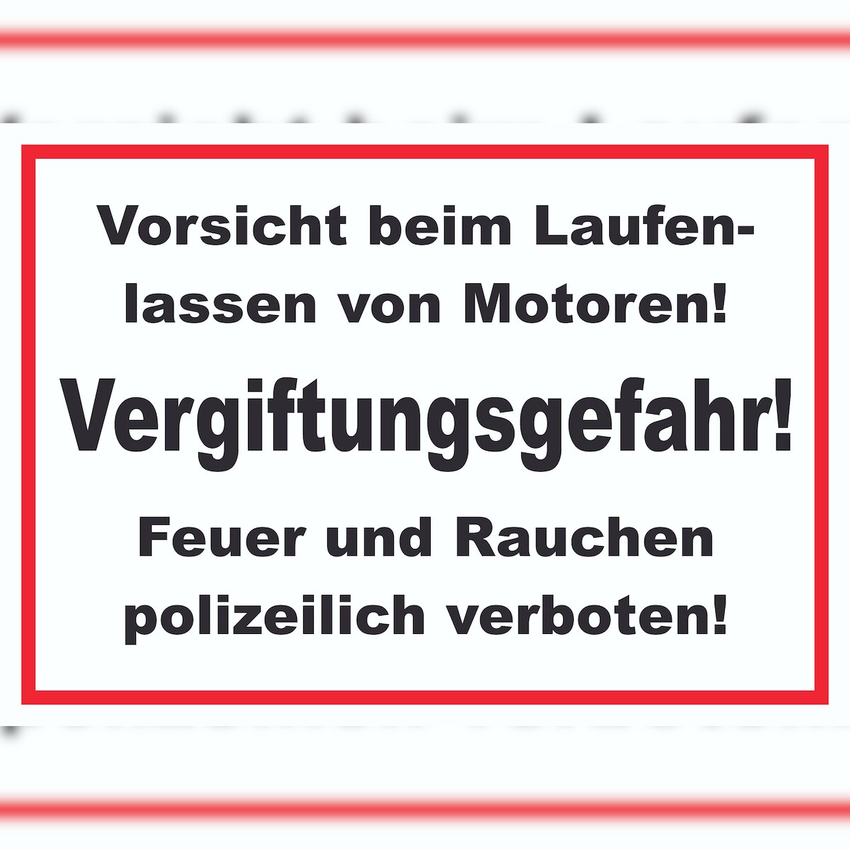 Vorsicht beim laufen lassen von Motoren Schild A3 (297x420mm) Image