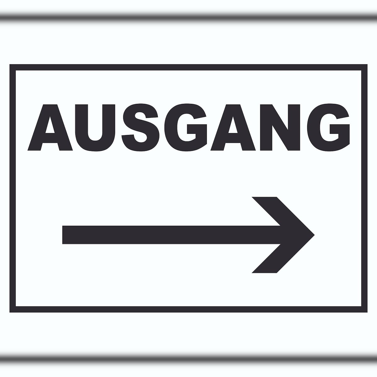 Ausgang Pfeil rechts Schild A4 Rückseite selbstklebend Image