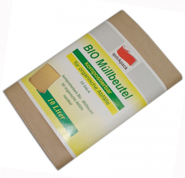 kompostierbare Biomüllbeutel aus Papier 10l, 10 Stück