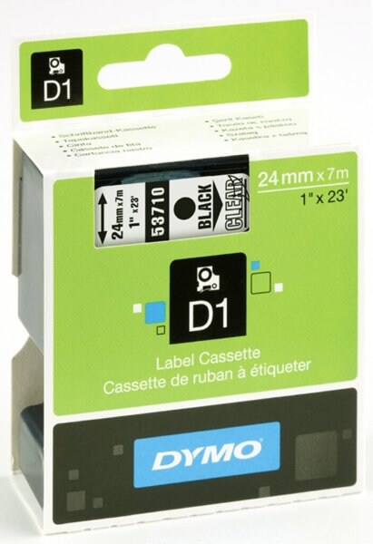 DYMO D1 Schriftbandkassette schwarz/transparent, 24 mm x 7 m Image