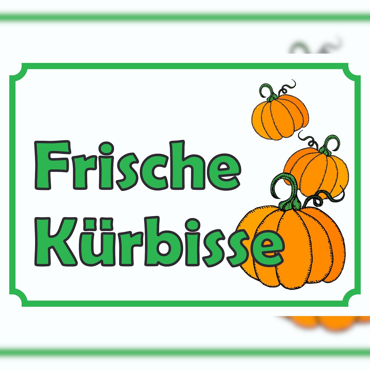 Verkaufsschild Schild Kürbis zu verkaufen A5 Rückseite selbstklebend Image