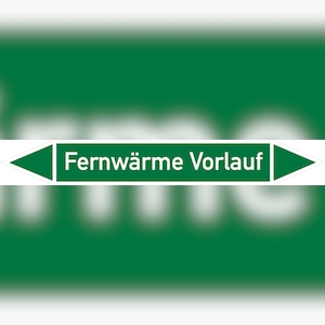 Rohrleitungskennzeichen Fernwärme Vorlauf - 270x37 mm Folie selbstklebend Image
