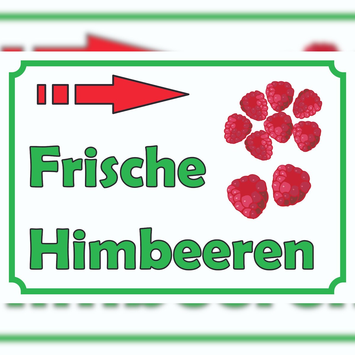 Verkaufsschild Schild Himbeeren rechts A6 (105x148mm) Image