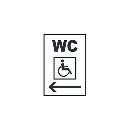 WC Behinderten links Schild A5 Rückseite selbstklebend