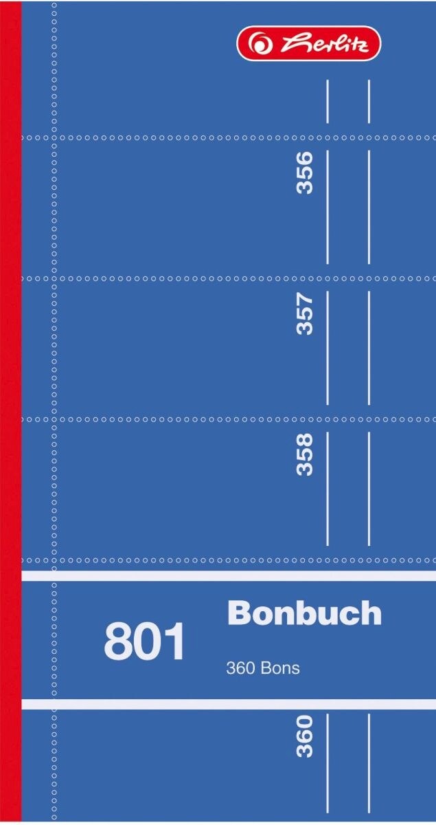 herlitz Bonbuch 801 360 Abrisse farbig sortiert Image