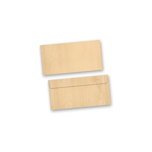Briefumschläge Holz MADEIRA Braun 100 Stück DIN lang ohne Fenster Haftklebend Holzmaserung Holzmuster Holzoptik