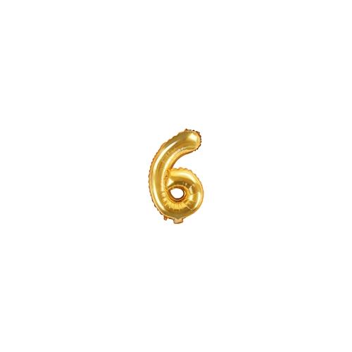 Folienballon gold Zahl 6