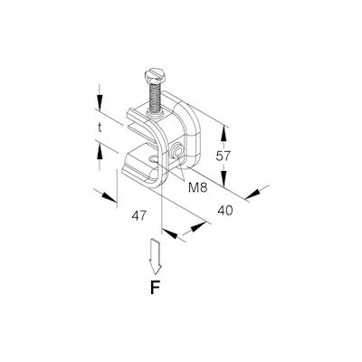 Niedax Profilklemme PKS M8/10-40 F Image